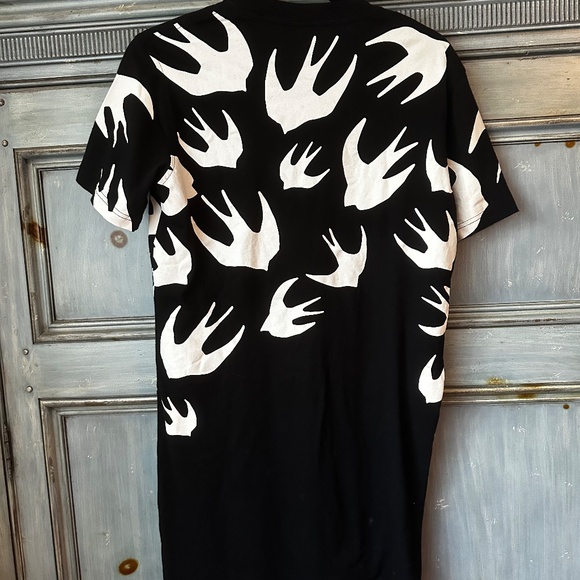 McQ Alexander McQueen Swallow Black T shirt Minin Dress Size S - Picture 7 of 7